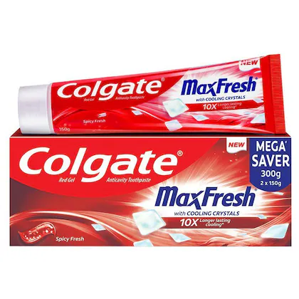 Colgate Max Fresh Spicy Fresh Red Gel Toothpaste 150 gm (Pack of 2)-(VS)