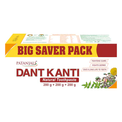 Divya Patanjali DANT KANTI Natural Toothpaste(200GX3)BIG SAVER PACK-(VS)