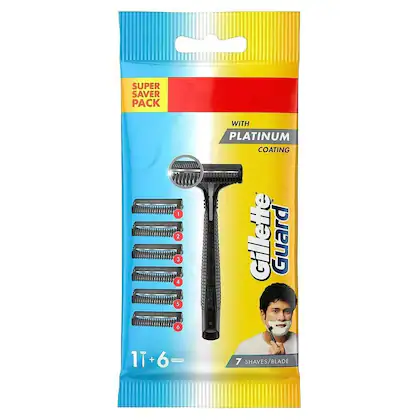 Gillette Guard Shaving Razor with 6 Cartridge-(VS)