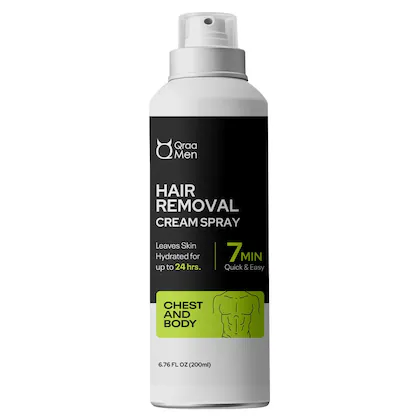 Qraa Men Hair Removal Cream Spray| Body Hair Removal Spray In 3-5 Minutes For Men| Painless Body Hair Removal Spray For Men's Chest,Back,Legs,Underarms Spray (1)-(VS)
