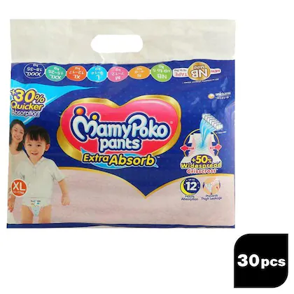 MamyPoko Extra Absorb Pants (XL) 30 count (12 - 17 kg)-(VS)