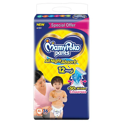 MamyPoko Pants Standard Diapers (XL) 36 count 12-17 kg-(VS)
