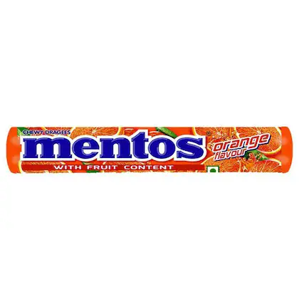 Mentos Orange Chewy Dragees 36.4 gm-(VS)