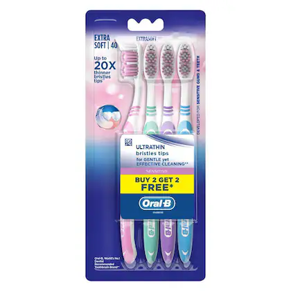 Oral-B Ultra Thin Sensitive (Extra Soft) Toothbrush (2+ 2 on Pack)-(VS)