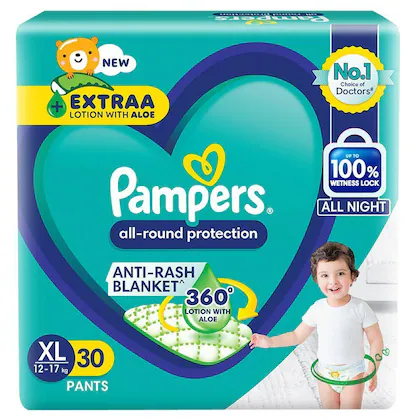 Pampers All Round Protection Diaper (30 pants, XL, 12-17 kg)-(VS)
