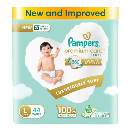 Pampers Premium Care Diaper Pants | Large (L) - 44 diapers| Jumbo Pack-(VS)