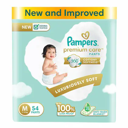 Pampers Premium Care Diaper Pants | Medium (M) - 54 diapers| Jumbo Pack-(VS)