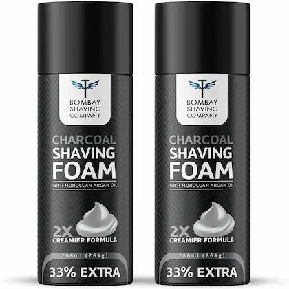 Bombay Shaving Company Activated Charcoal Shaving Foam Pack of 2 - 528 gm-(VS)