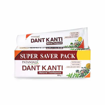 Divya Patanjali Dant Kanti Natural Toothpaste 800G (200G X 4), Super Saver Value Pack, Makes Teeth Strong, Tightens Gums, Gives Cavity Free Smile-(VS)
