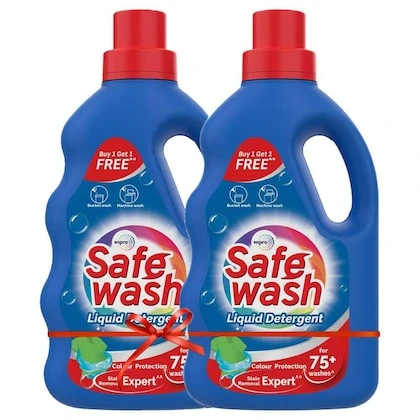 Wipro Safewash Liquid Detergent 1 Kg (Buy 1 Get 1)-(VS)