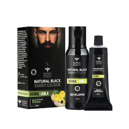 Bombay Shaving Company Natural Black Beard Color, Henna & Amla (Long Lasting), 60ml-(VS)