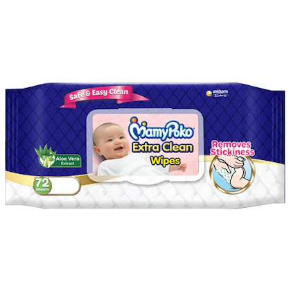 MamyPoko Aloevera Extra Clean Wipes 72 pcs-(VS)