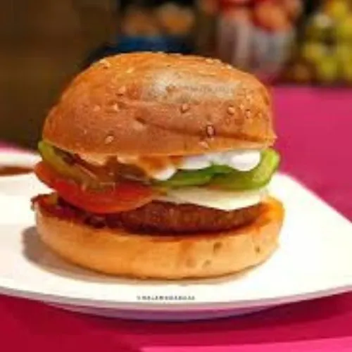 Veg Schezwan Burger (Hot Pizza Bite)